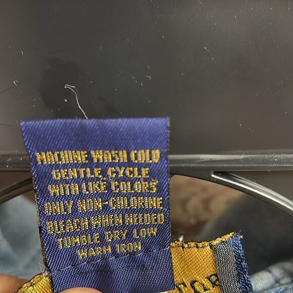 CHARTER CLUB Petite Lightweight Cotton Denim Blouse Hooded Jacket Blue SZ M - Picture 6 of 9